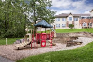 Community exterior with playground